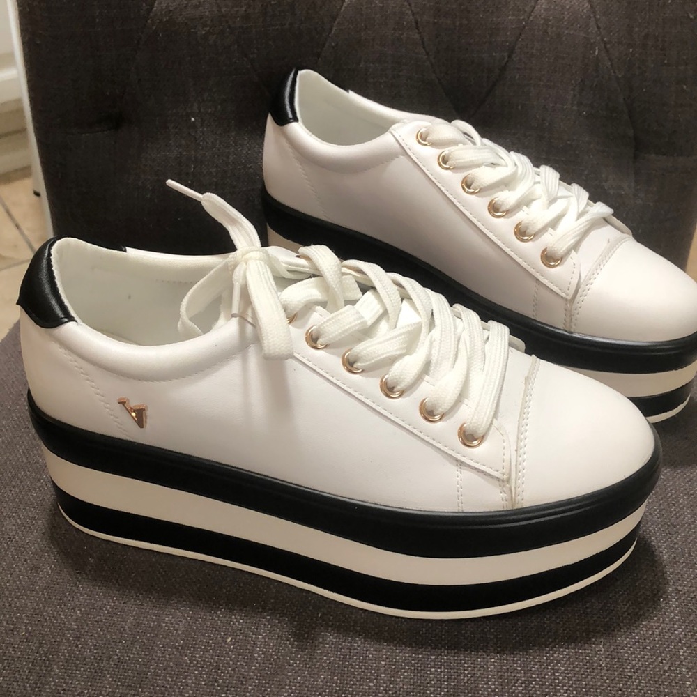 CHUNKY HEEL WEDGE SNEAKERS NEW SIZE 8